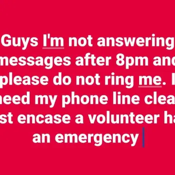 Photo from Jayne's Baby Bank (main page), 27 Feb 2025: Guys I'm not answering messages after 8pm and before 8am and please do not ring me. I need my phone line clear just encase a volunteer has a