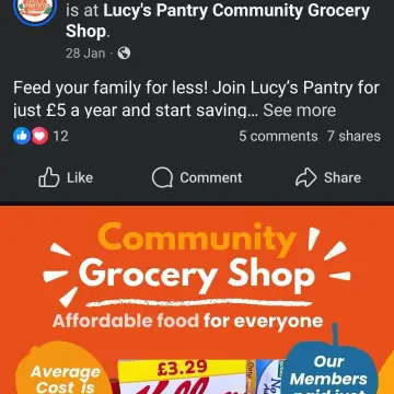 Image from Jayne's Baby Bank (Main Historical Profile), 6 Feb 2026: Notice to changes in policy. So going forward we will charge £5 a pantry bag so that we are exactly the same as all the other charities /CIC
