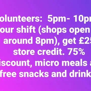 Photo from Jayne's Baby Bank (main page), 9 Apr 2025: Volunteers rates of allowance. ONLY GRANTED IF HOURS ARE WORKED AND STAFF ARE WORKING. WE ARE NOT ROLLING OVER ALLOWANCE. £20 - 75% DISCOUNT