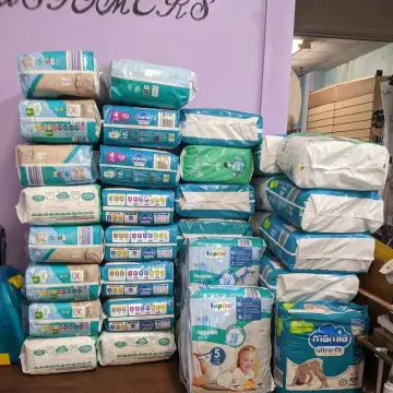 Photo from Jayne's Baby Bank (main page), 19 May 2025: Just a small selection of nappies we have provided from our food bank fundraising shops to Mothers in local communities for free.