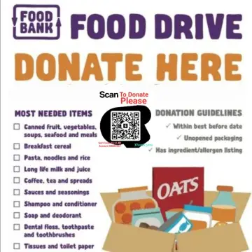 Image from Jayne's Baby Bank (main page), 19 Sep 2025: Let's see if we can increase our 5 item food top up shop to 8 or 10 this coming week! Please donated unwanted food, toiletries, cleaning pro