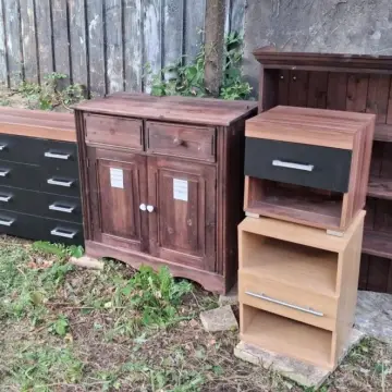 Image from Jayne's Baby Bank (main page), 5 Aug 2025: Black draws £45 please Dresser £45 please Small black draw cabinet £30 please Small pine effect cabinet £25 please Collection only Caerphill