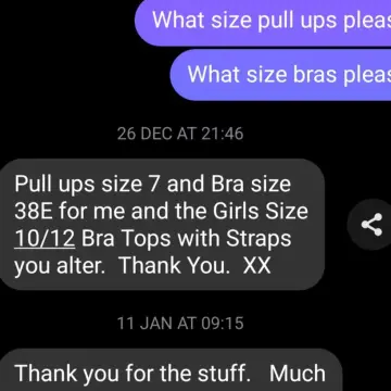 Photo from Jayne's Baby Bank (main page), 15 Jan 2025: Another review - well done to the volunteers for sorting this bundle that went out to a house fire victim