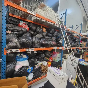 Image from Jayne's Baby Bank (Main Historical Profile), 2 Jan 2026: Another busy day - Dan's building some more racking tomorrow - hoping to get the next 4 bays up and running. We can take donations but leave