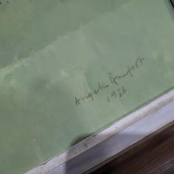 Image from Jayne's Baby Bank (Main Historical Profile), 13 Jan 2024: Can any of our followers read the name on this painting please 🙏 🔍🔬