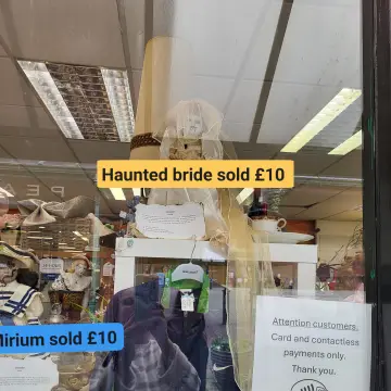 Image from Jayne's Baby Bank (main page), 11 Oct 2024: Another haunted doll sold! £40 reached. Our goal is £230 towards baby jars foodbank shop