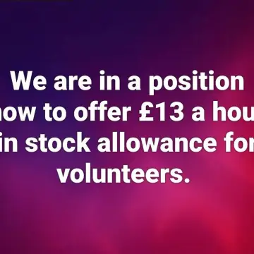 Image from Jayne's Baby Bank (Main Historical Profile), 2 Jan 2026: Every hour you work you will be entitled to £13 worth of stock for free, any items that are not date restricted and under £20. This will not