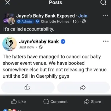 Image from Jayne's Baby Bank (Main Historical Profile), 25 Feb 2026: Haters bragging about cancelling our venue for the Baby Shower which was free to all Mums, free entry , free baby clothes , free refreshment