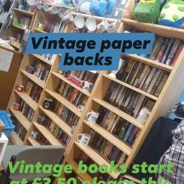 Photo from Jayne's Baby Bank (main page), 14 Apr 2025: Dawn our book manager has been in again today. She has sorted the Biographies and the Hard backs for customers . Dan sold £25 worth of vinta