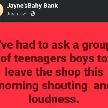 Image from Jayne's Baby Bank (Main Historical Profile), 13 Nov 2025: I'm not going to put cctv up but please remember we are a baby bank and foodbank fundraising shop and we have newborns, children and babies 