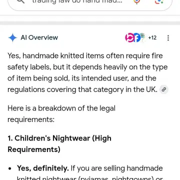 Image from Jayne's Baby Bank (Main Historical Profile), 15 Mar 2026: This is the law on all handmade and knitted items now need to contain fire labels even if being gifted.