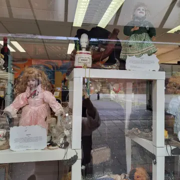 Image from Jayne's Baby Bank (main page), 30 Sep 2024: Blackwood shop is haunted by creepy dolls! £10 each please fundraising is ringfenced for a baby food foodbank shop These are not toys We acc