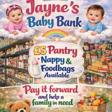 Image from Jayne's Baby Bank (Main Historical Profile), 11 Feb 2026: These are going well. Don't forget you can donate items to our Pantry and Foodbank and pay it forward for families in need. Many thanks. No 