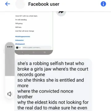 Image from Jayne's Baby Bank STALKERS & HATERS Exposed: Oh dear If the lady with the broken jaw from Hayley wants to come forward you are more than welcome. Who's her brother ?