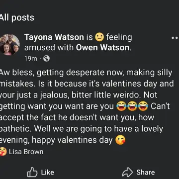 Image from Jayne's Baby Bank STALKERS & HATERS Exposed: Aweeeeee.... Nobody fucking wants him! Least of all you Becki Ht Have you seen the state of him, and the wreck and shambles of a life and fa