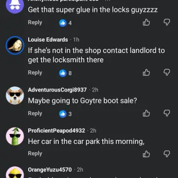 Photo from Jaynesbabybank Registered - cic, 11 Jul 2026: Look at the state of these stalkers this morning! Glue in the locks - costing the landlord more money . Anyone can use the high street with 