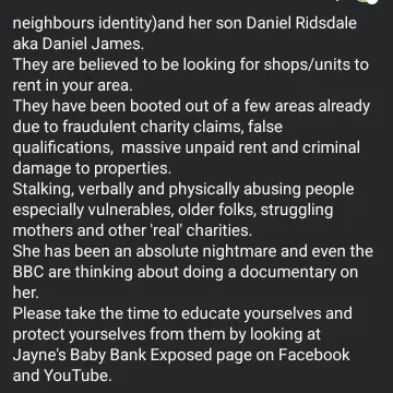 Image from Jaynesbabybank Registered - cic: Same people all the time - Nicola Williams. I've informed her boss because she's lied about her criminal record to get a security job. Belie