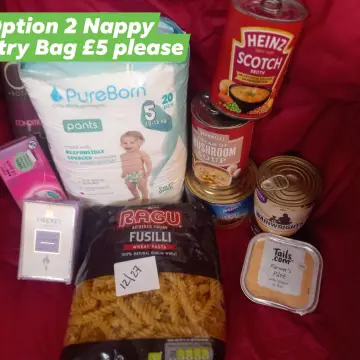 Image from Jaynesbabybank Registered - cic, 12 Jul 2026: These are our £5 pantry bags that are available daily to everyone. We may limit bags to 1 per household. This is the minimum quantity that y