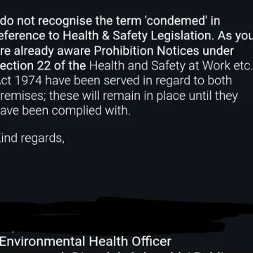 Photo from Jaynesbabybank Registered - cic, 16 Sep 2026: We have had the go ahead to remove our stock which has not been condemned by the council . And there is the email to state both premises are