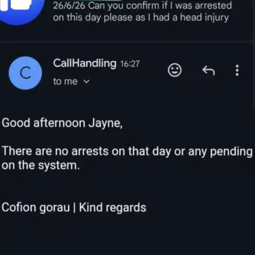 Image from Jaynesbabybank Registered - cic, 28 Jun 2026: Maybe you hit your head. I was not arrested nor am I on bail. You I don't know about. You seem to think there was a riot van ?? We didn't se