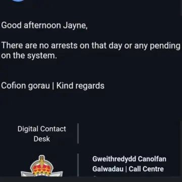 Photo from Jaynesbabybank Registered - cic, 28 Jun 2026: Maybe you hit your head. I was not arrested nor am I on bail. You I don't know about. You seem to think there was a riot van ?? We didn't se