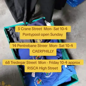 Photo from communityshopone · TikTok, 5 Aug 2025: 5 Crane Street Mon- Sat 10-4 Pontypool open Sunday 14 Pentrebane Streer Mon- Sat 10-4 CAERPHILLY 68 Tredegar Street Mon - Friday 10-4 approx
